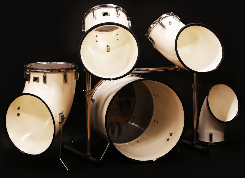 1970s ROGER NORTH DRUM SET VINTAGE 5PIECE PERCUSSION FIBERGLASS